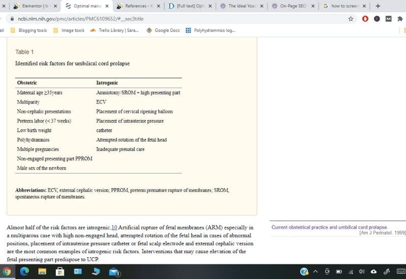 obstetric vs. iatrogenic risk factors for umbilical cord prolapse